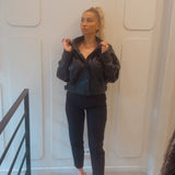 blouson en simily cuire