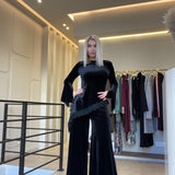 top velours noir élégance