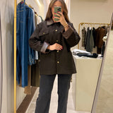 Blouson col contrasté