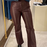 Pantalon droit ciré