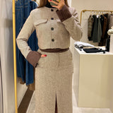 Jupe longue contrasté