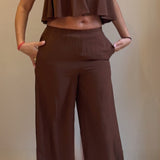 bustier évasé marron