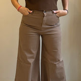 Pantalon évasé beige