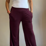 Pantalon fluide bordeaux
