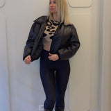 bomber moltonné simili cuir