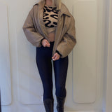 bomber moltonné simili cuir