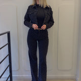 veste en jean a strass