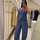 Top asymétrique dos nu satin Bleu électrique