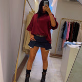 Jupe-short taille haute avec ceinture