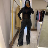Jean flare taille haute