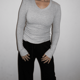 Top gris en coton