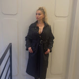 manteau long Power Chic noire