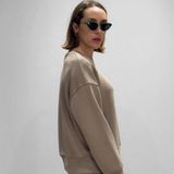 Sweat-shirt uni marron clair