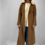 Manteau en laine doublé camel