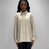 Chemise brodée beige