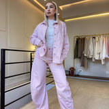 Sur chemise denim rose poudré